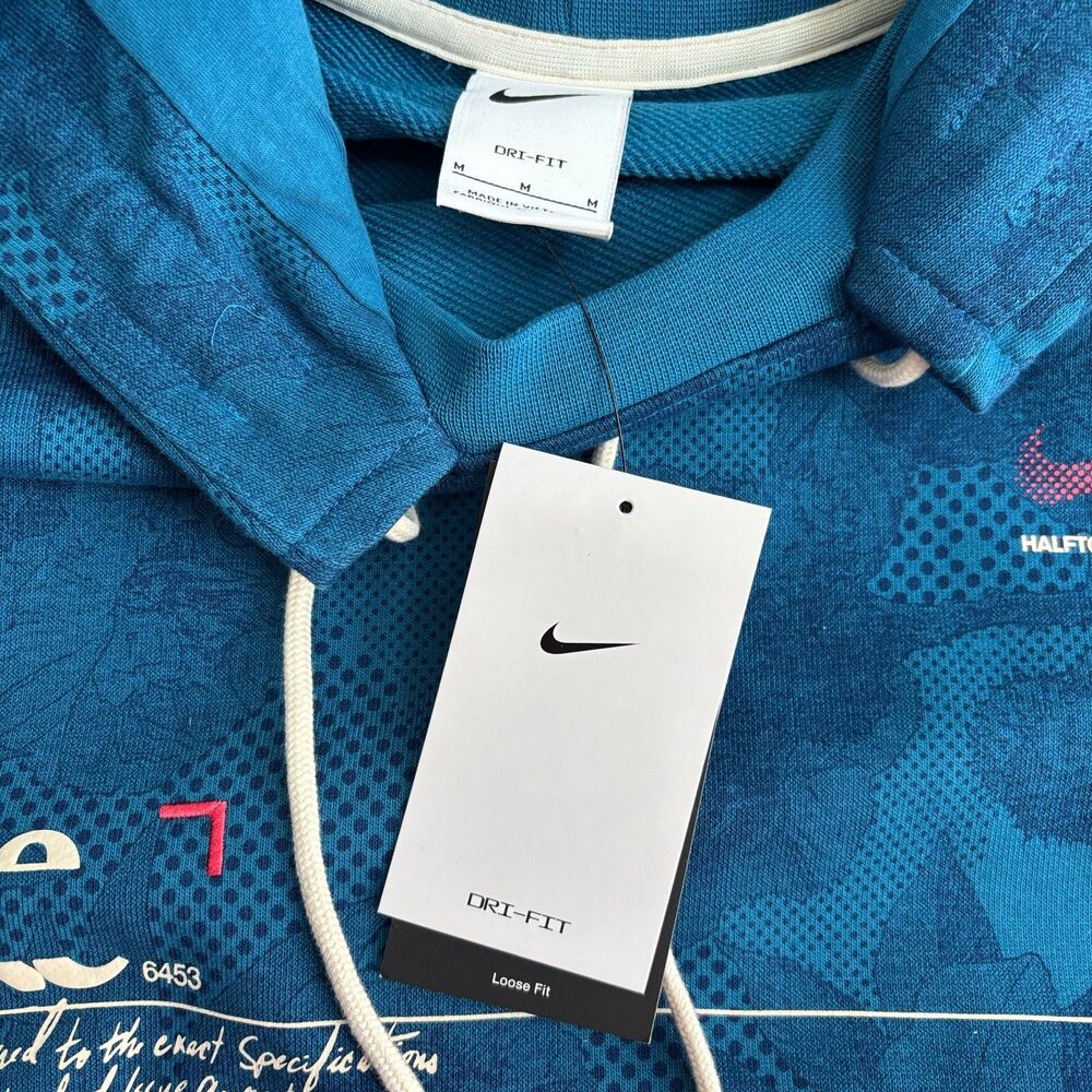 Nike Men's Dri-FIT Halftone Floratone Hoodie Mens Medium Blue Standard Issue NWT - Picture 5 of 12